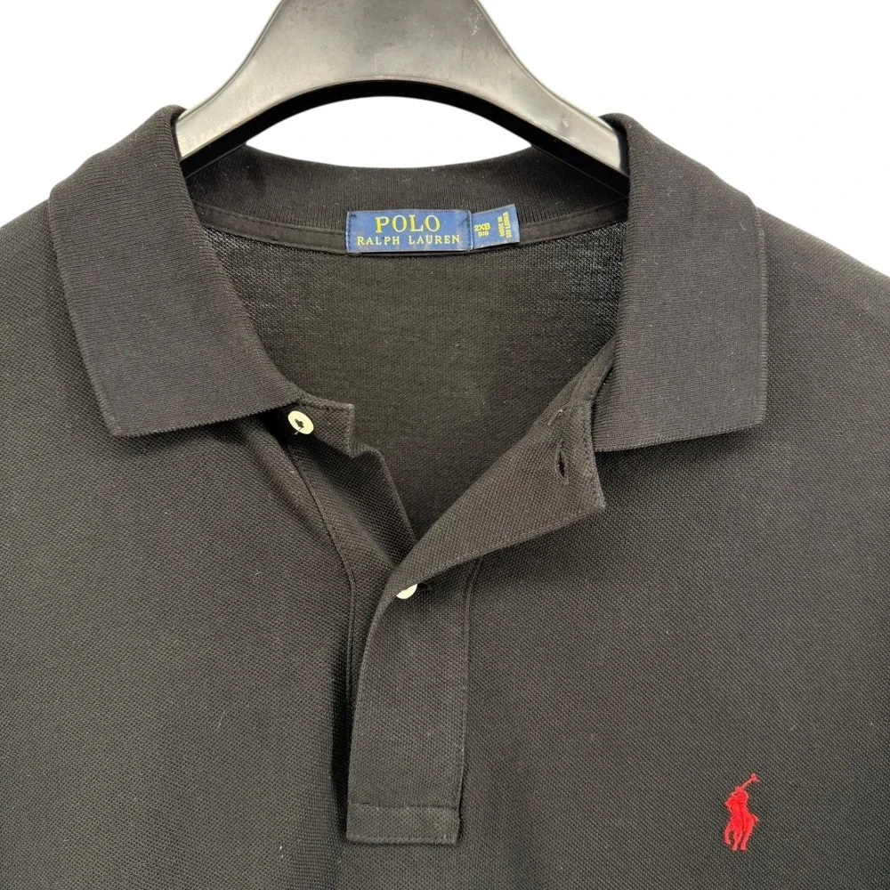 Polo Ralph‎ Lauren Polo Shirt Mens 2XB BIG Pre-Owned Polo Black Red Pony Cotton